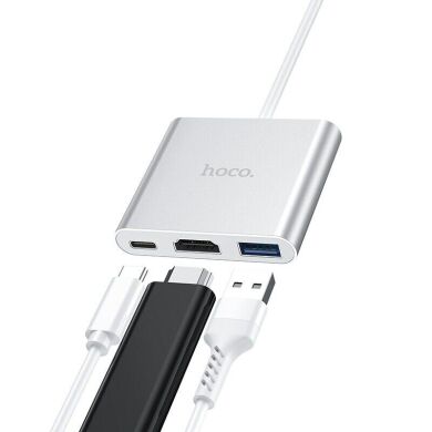 Type-C HUB Hoco HB14 (Type-C to USB3.0+HDMI+PD) - Metal