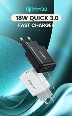 Сетевое зарядное устройство UGREEN CD122 18W QC3.0 USB Fast Charger (3A) - Black