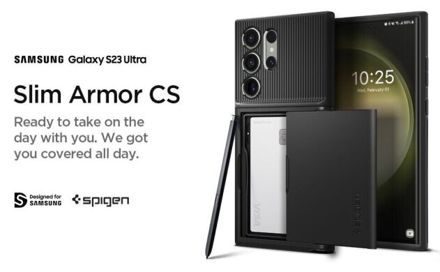Защитный чехол Spigen (SGP) Slim Armor CS для Samsung Galaxy S23 Ultra (S918) - Black