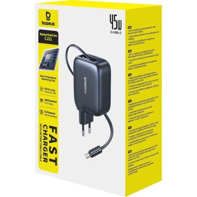 Сетевое зарядное устройство Baseus EnerCore CJ11 2C (45W) + кабель Type-C (E0120G00) - Black