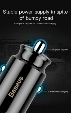 Автомобильное зарядное устройство BASEUS Grain (2USB, 3.1A) CCALL-ML01 - Black