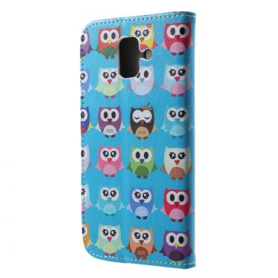 Чохол-книжка Deexe Color Wallet для Samsung Galaxy A6 2018 (A600) - Owls Pattern