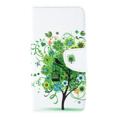 Чехол-книжка Deexe Color Wallet для Samsung Galaxy M10 (M105) - Green Flower Tree