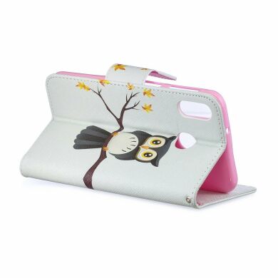 Чехол-книжка Deexe Color Wallet для Samsung Galaxy M20 (M205) - Owl on the Branch