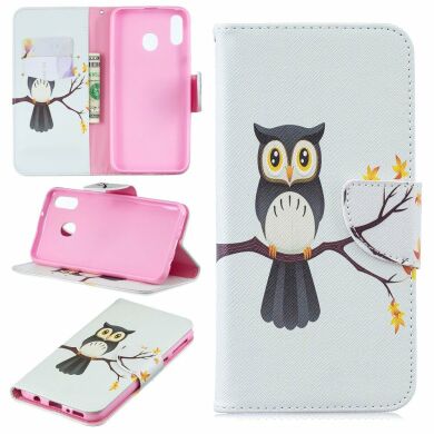Чехол-книжка Deexe Color Wallet для Samsung Galaxy M20 (M205) - Owl on the Branch