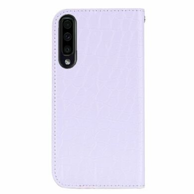 Чехол-книжка Deexe Glittery Crocodile для Samsung Galaxy A70 (A705) - White
