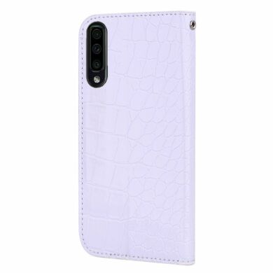 Чехол-книжка Deexe Glittery Crocodile для Samsung Galaxy A70 (A705) - White