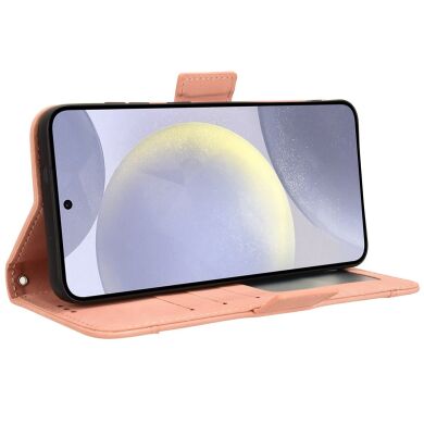 Чехол-книжка с кармашками Deexe Wallet Stand для Samsung Galaxy S26 FE - Pink