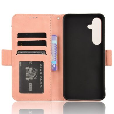 Чехол-книжка с кармашками Deexe Wallet Stand для Samsung Galaxy S26 FE - Pink