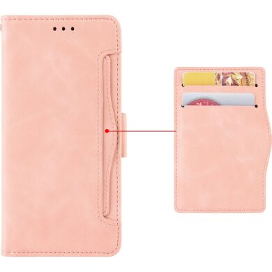 Чехол-книжка с кармашками Deexe Wallet Stand для Samsung Galaxy S26 FE - Pink
