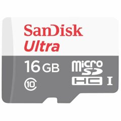 Карта памяти SanDisk microSDHC 16GB Ultra C10 UHS-I R80MB/s + адаптер