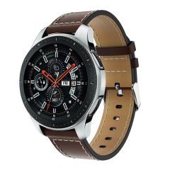 Кожаный ремешок Deexe Classic для Samsung Galaxy Watch 46mm / Watch 3 45mm / Gear S3 - Coffee