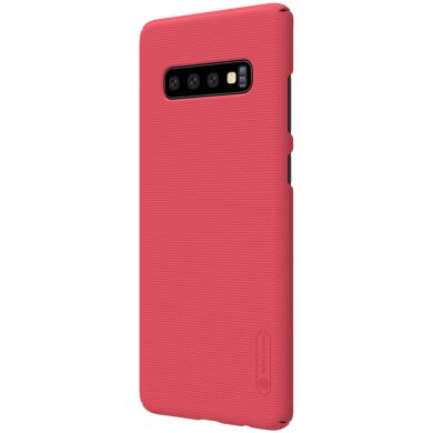 Пластиковый чехол NILLKIN Frosted Shield для Samsung Galaxy S10 - Red