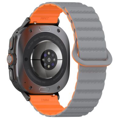 Ремінець Deexe Magnetic Strap для Samsung Galaxy Watch Ultra (47mm) - Grey / Orange