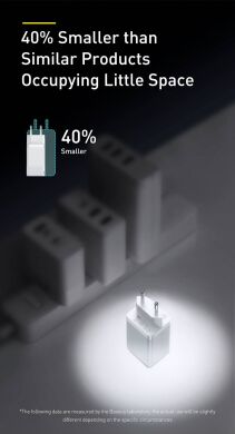 Сетевое зарядное устройство Baseus GaN2 Pro Quick Charger (65W) + кабель Type-C (CCGAN2P-B01) - Black