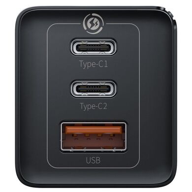 Сетевое зарядное устройство Baseus GaN2 Pro Quick Charger (65W) + кабель Type-C (CCGAN2P-B01) - Black