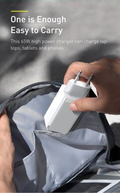 Сетевое зарядное устройство Baseus GaN2 Pro Quick Charger (65W) + кабель Type-C (CCGAN2P-B01) - Black