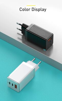 Сетевое зарядное устройство Baseus GaN2 Pro Quick Charger (65W) + кабель Type-C (CCGAN2P-B01) - Black