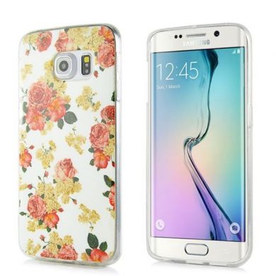 Силиконовая накладка Deexe Life Style для Samsung Galaxy S6 edge (G925) - Rose Pattern