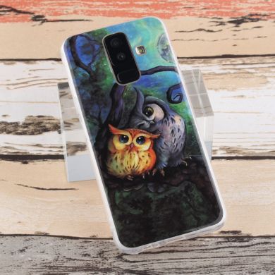 Силиконовый (TPU) чехол Deexe Life Style для Samsung Galaxy A6+ 2018 (A605) - Two Owls on Branch
