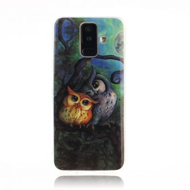 Силиконовый (TPU) чехол Deexe Life Style для Samsung Galaxy A6+ 2018 (A605) - Two Owls on Branch