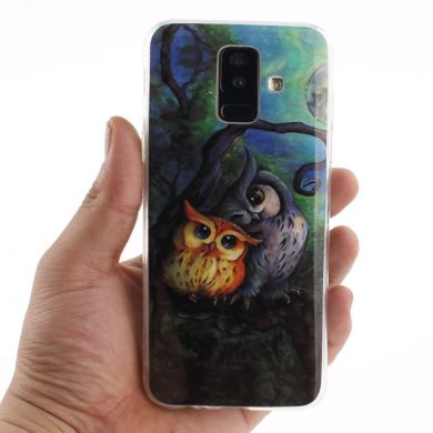 Силиконовый (TPU) чехол Deexe Life Style для Samsung Galaxy A6+ 2018 (A605) - Two Owls on Branch