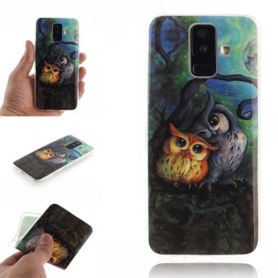 Силиконовый (TPU) чехол Deexe Life Style для Samsung Galaxy A6+ 2018 (A605) - Two Owls on Branch