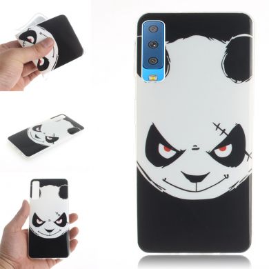 Силиконовый (TPU) чехол Deexe Life Style для Samsung Galaxy A7 2018 (A750) - Angry Panda