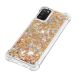 Силіконовий (TPU) чохол Deexe Liquid Glitter для Samsung Galaxy A03s (A037) - Diamond Gold Hearts