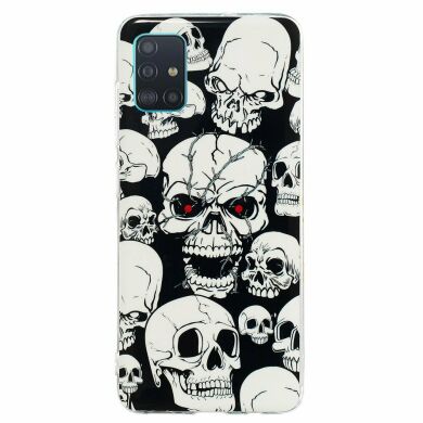 Силиконовый (TPU) чехол Deexe LumiCase для Samsung Galaxy A51 (А515) - Cool Skulls