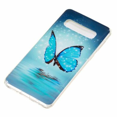 Силіконовий (TPU) чохол Deexe LumiCase для Samsung Galaxy S10 (G973) - Blue Butterfly