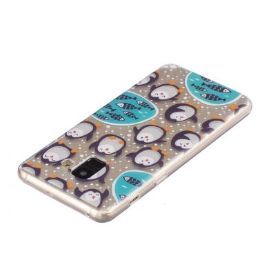 Силиконовый (TPU) чехол Deexe Pretty Glossy для Samsung Galaxy A8+ (A730) - Penguin