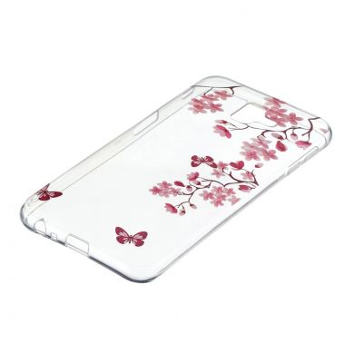 Силиконовый (TPU) чехол Deexe Pretty Glossy для Samsung Galaxy J6+ (J610) - Flowers and Butterflies