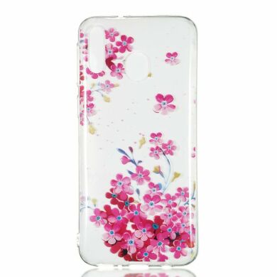 Силиконовый (TPU) чехол Deexe Pretty Glossy для Samsung Galaxy M20 (M205) - Pink Flower