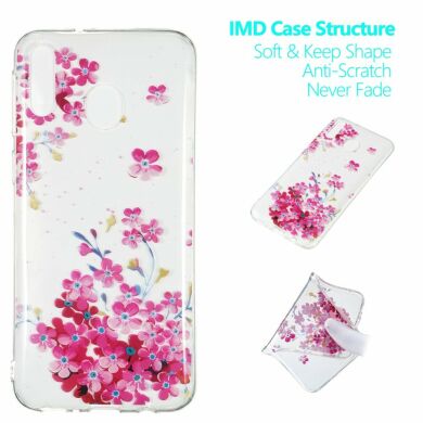 Силіконовий (TPU) чохол Deexe Pretty Glossy для Samsung Galaxy M20 (M205) - Pink Flower