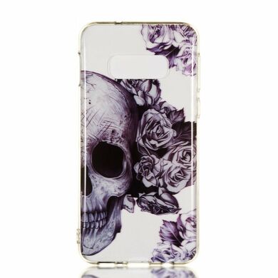 Силіконовий (TPU) чохол Deexe Pretty Glossy для Samsung Galaxy S10e (G970) - Skull and Flower