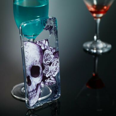 Силиконовый (TPU) чехол Deexe Pretty Glossy для Samsung Galaxy S10e (G970) - Skull and Flower