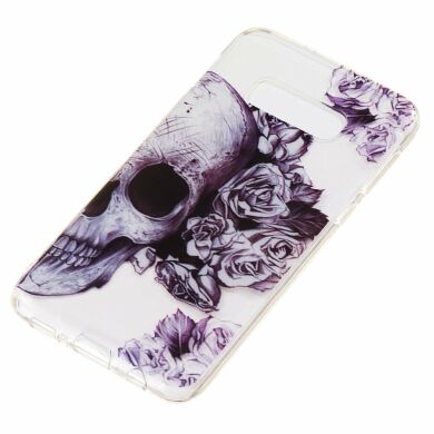Силіконовий (TPU) чохол Deexe Pretty Glossy для Samsung Galaxy S10e (G970) - Skull and Flower