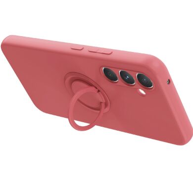 Силіконовий (TPU) чохол з кільцем Deexe Color Shell для Samsung Galaxy S26 FE - Red