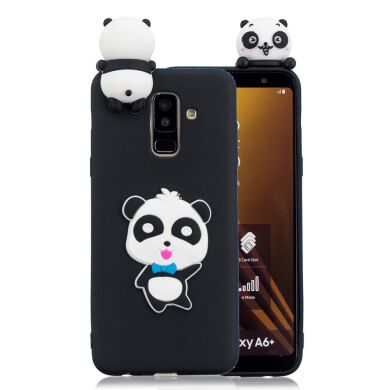 Силіконовий (TPU) чохол UniCase 3D Cartoon Pattern для Samsung Galaxy A6+ 2018 (A605) - Lovely Panda with Blue Bowknot