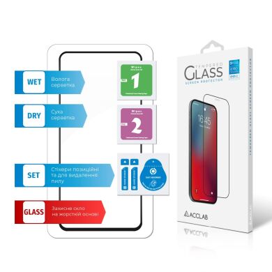 Защитное стекло ACCLAB Full Glue для Samsung Galaxy S21 FE (G990) - Black