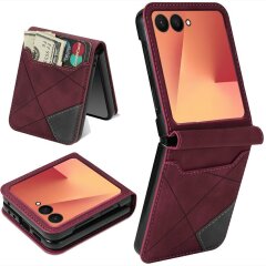 Защитный чехол Deexe Rhombus Card для Samsung Galaxy Flip 8 - Red