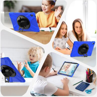 Защитный чехол Deexe Rotation Hybrid для Samsung Galaxy Tab S10 FE Plus - Navy Blue