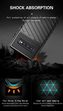 Защитный чехол Deexe Thunder Series для Samsung Galaxy S10 (G973) - Green