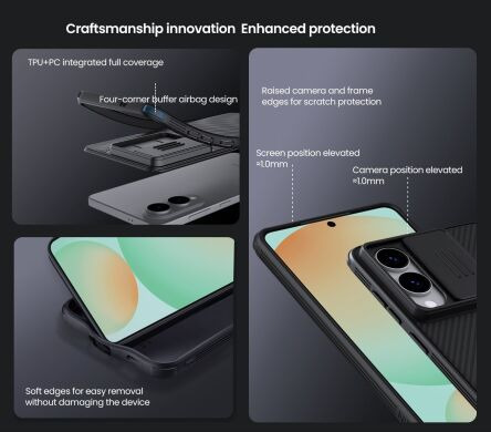 Защитный чехол NILLKIN CamShield Pro (with MagSafe Support) для Samsung Galaxy S25 Edge (S937) - Black