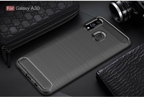 Захисний чохол UniCase Carbon для Samsung Galaxy A30 (A305) / A20 (A205) - Black