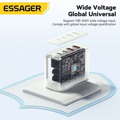 Сетевое зарядное устройство ESSAGER Grace 100W (2Type-C + 2USB) ECT2CA-QYB01-Z - Black