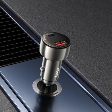 Автомобильное зарядное устройство Hoco Z50 Leader PD30W+QC3.0 - Metal Gray