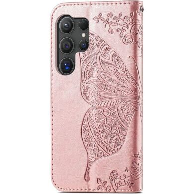 Чехол UniCase Butterfly Pattern для Samsung Galaxy S24 Ultra - Rose Gold