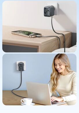 Сетевое зарядное устройство Baseus EnerCore CJ11 3C (67W) + кабель Type-C (E0121E00) - Black